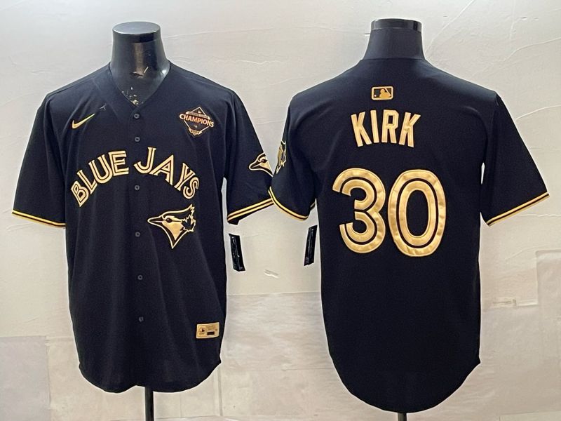 Men Toronto Blue Jays #30 Kirk Black Gold 5th Throwback 2026 Nike MLB Jersey style 03